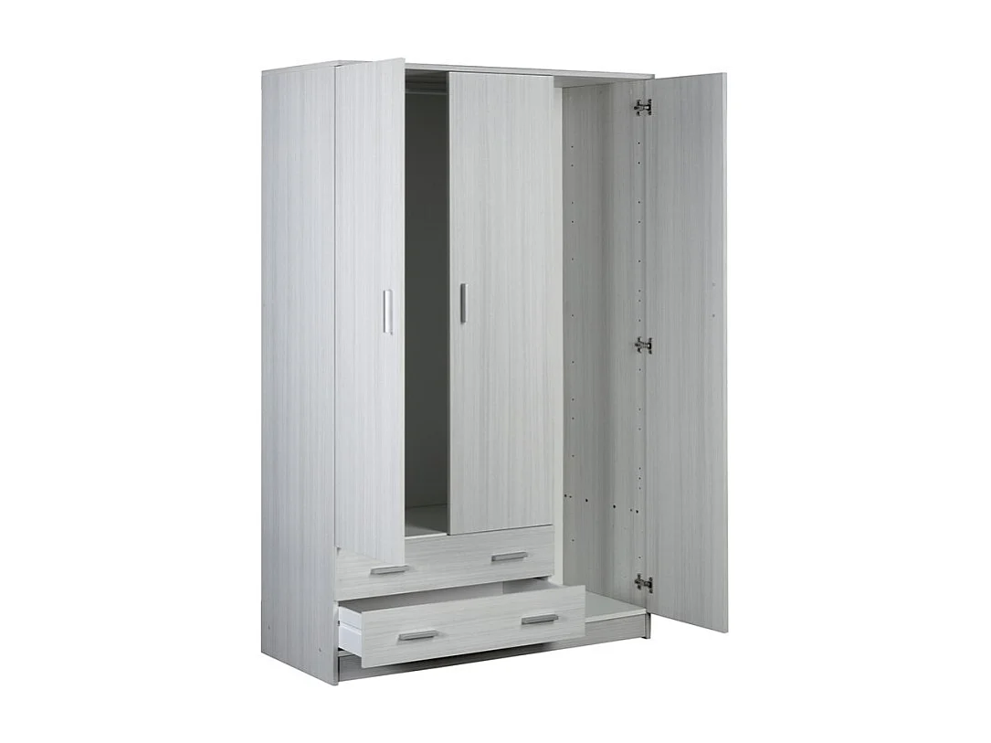 Armario ropero moderno dormitorio 3 puertas 2 cajones Mell - Eucalipto