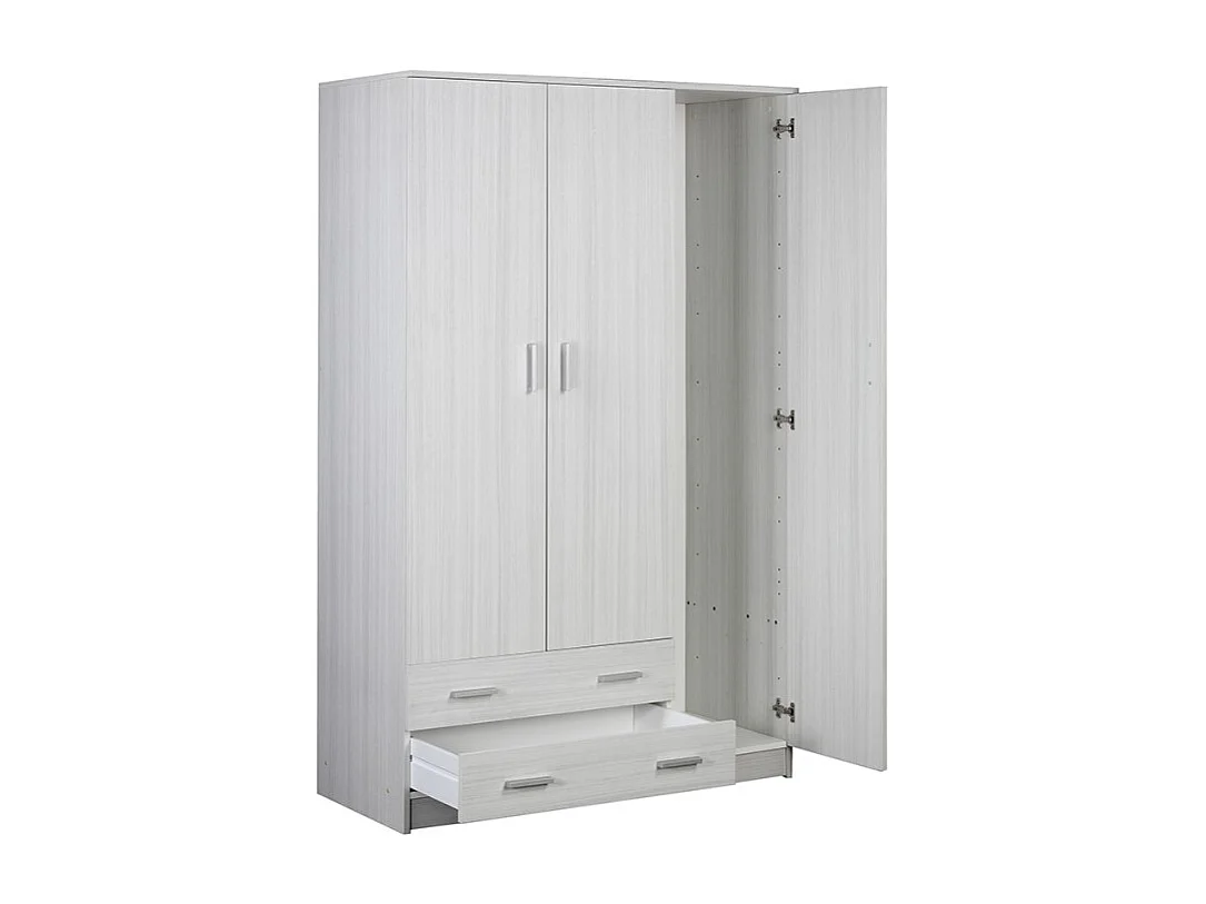 Armario ropero moderno dormitorio 3 puertas 2 cajones Mell - Eucalipto