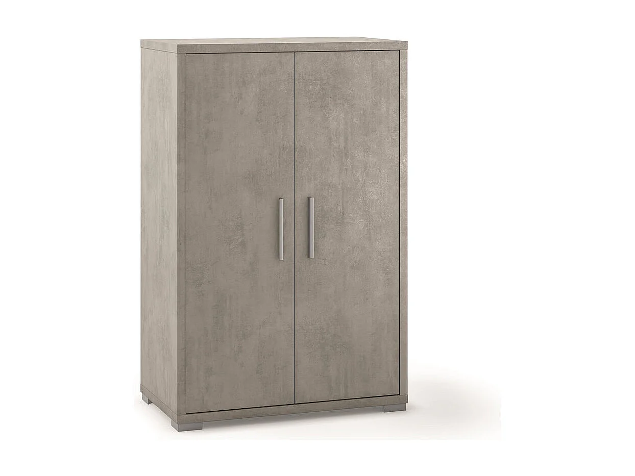 Mueble salón multiusos aparador diseño moderno 2 puertas 3 compartimentos Lesly - Gris