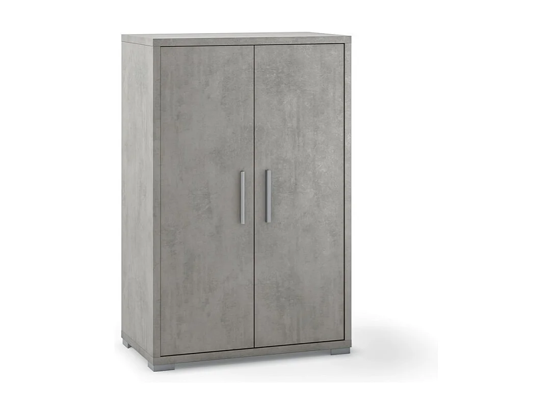 Mueble salón multiusos aparador diseño moderno 2 puertas 3 compartimentos Lesly - Gris