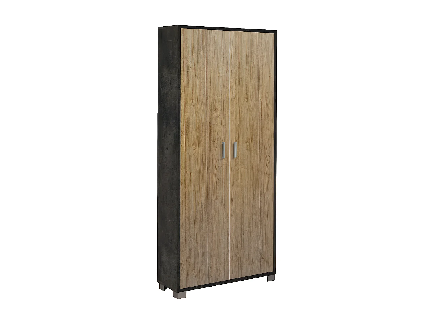 Mobile 2 ante kit l29 p83 h190 in truciolare nobilitato color ossido nero e noce stelvio