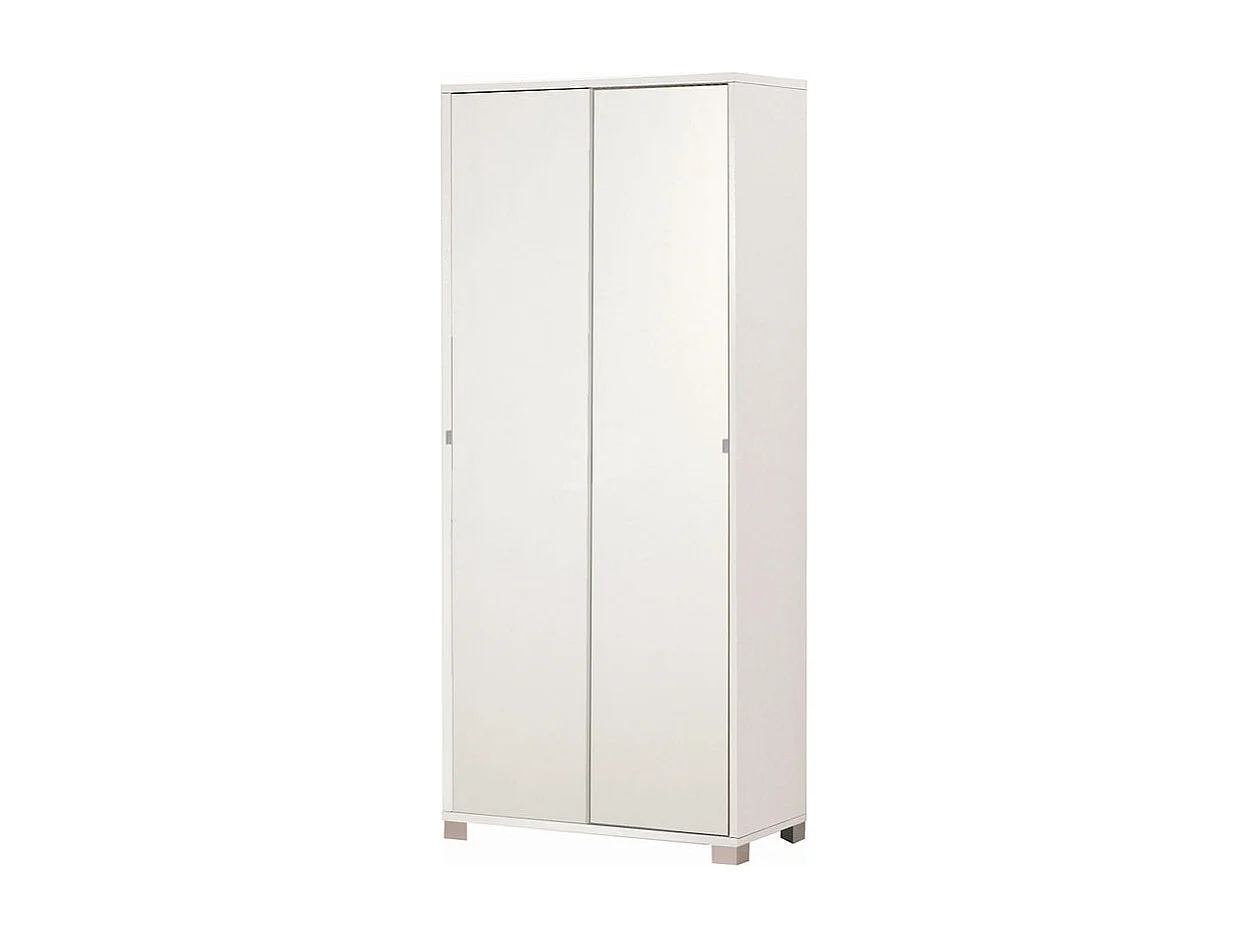 Armario Mueble multiusos 8 baldas 2 puertas correderas Paco - Blanco