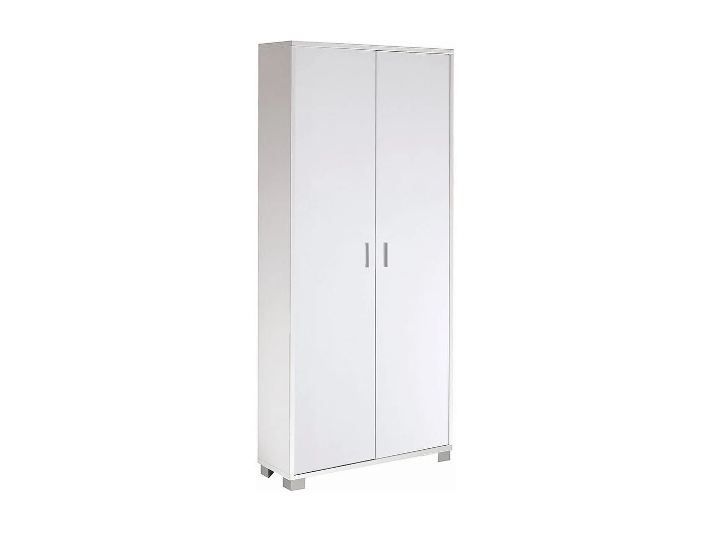 Mueble de almacenaje multiusos 2 puertas 8 baldas regulables Natte - Blanco