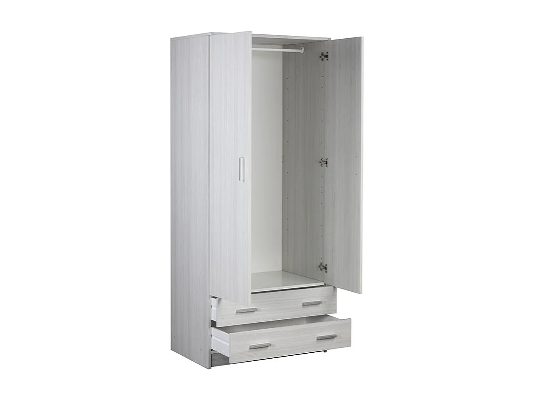 Armario ropero dormitorio moderno 2 puertas 2 cajones Fanny - Eucalipto