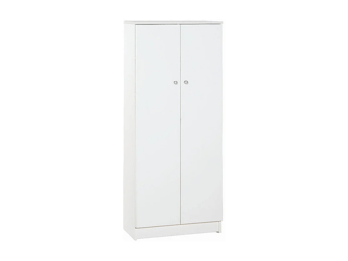 Mueble multiusos 2 puertas 3 baldas salón entrada Kadir - Blanco