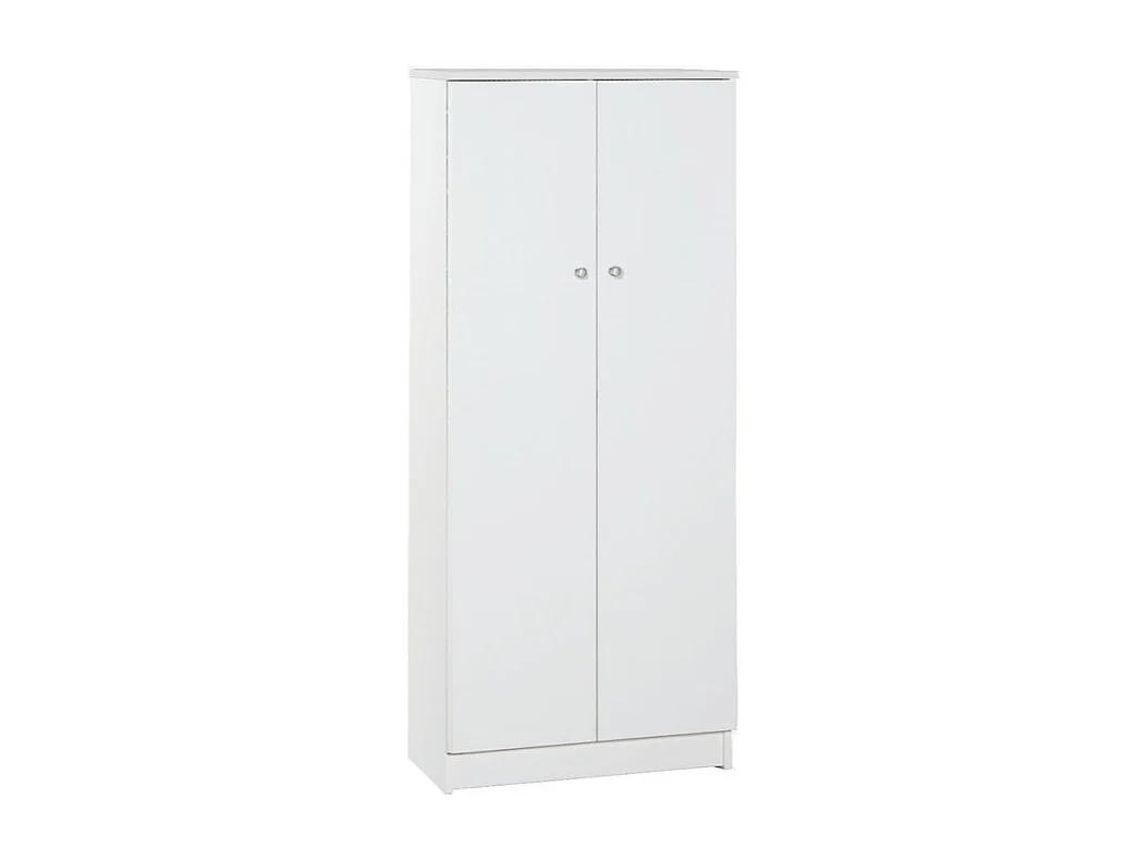 Mueble multiusos 2 puertas 3 baldas salón entrada Kadir - Blanco