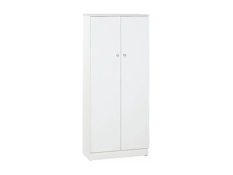 Mueble multiusos 2 puertas 3 baldas salón entrada Kadir - Blanco