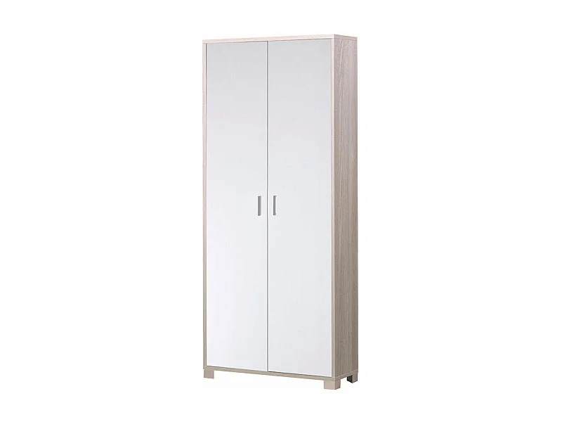 Mueble de almacenaje multiusos 2 puertas 8 baldas regulables Natte - Olmo - Blanco