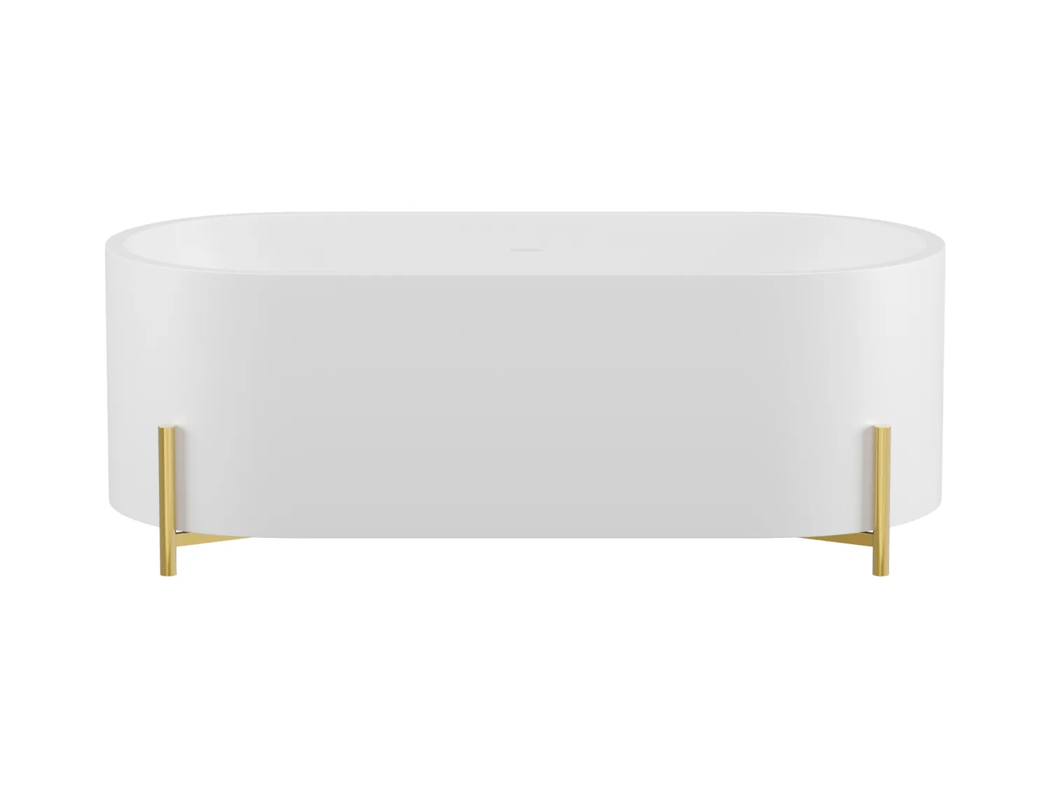 Wanna wolnostojąca owalna biała ze złotymi nóżkami - 160 x 73,5 x 59 cm - ALONSA