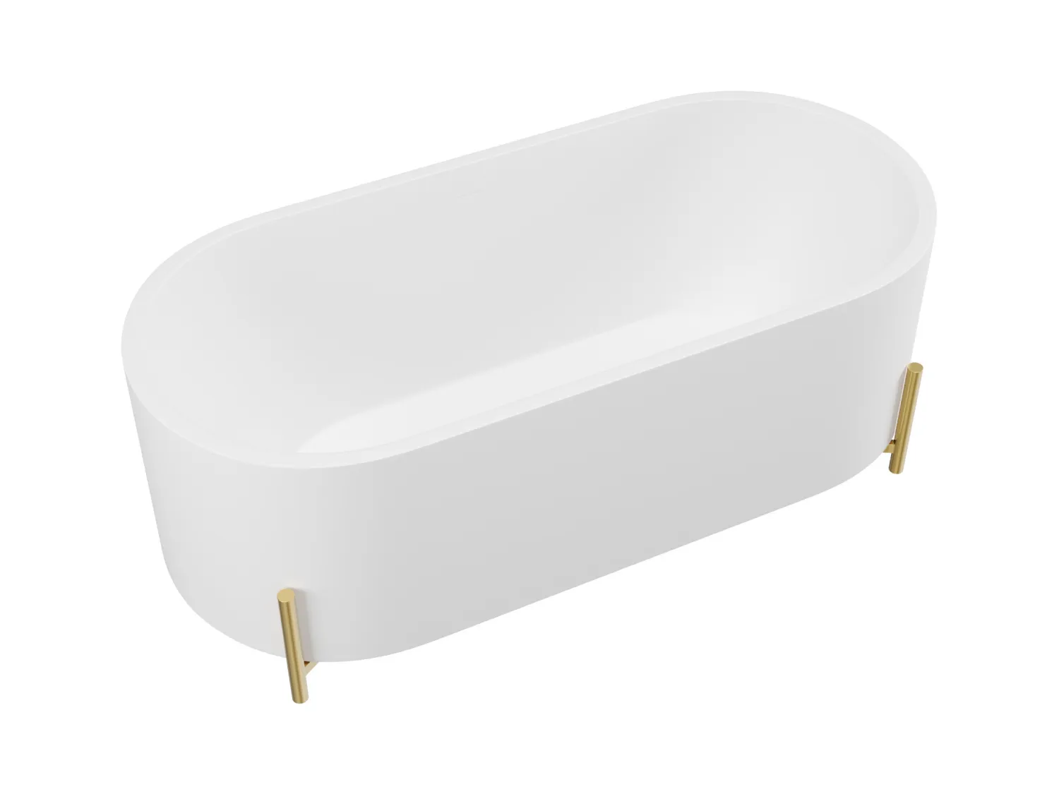 Wanna wolnostojąca owalna biała ze złotymi nóżkami - 160 x 73,5 x 59 cm - ALONSA