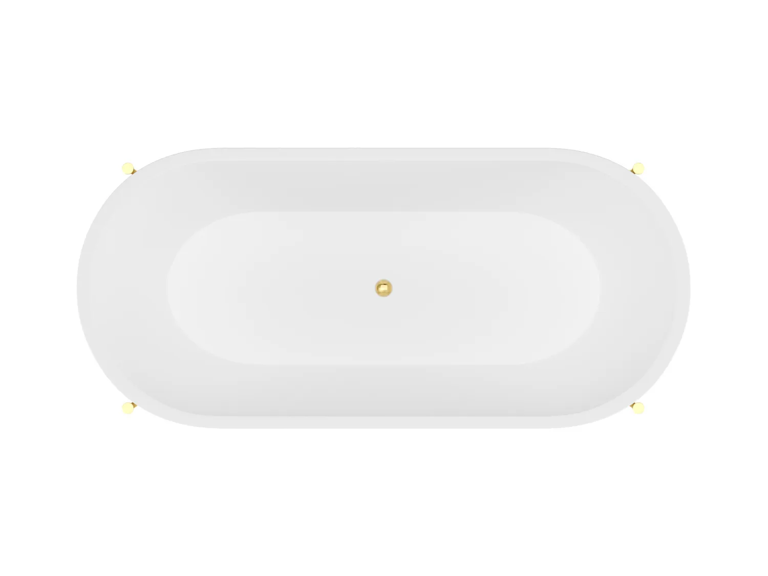 Wanna wolnostojąca owalna biała ze złotymi nóżkami - 160 x 73,5 x 59 cm - ALONSA
