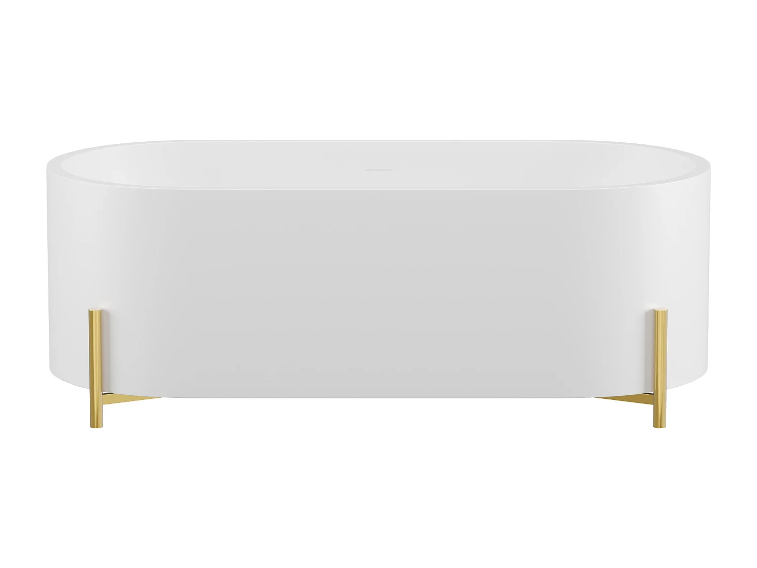 Wit ovaal vrijstaand bad met goudkleurige poten - 160 x 73,5 x 59 cm - ALONSA