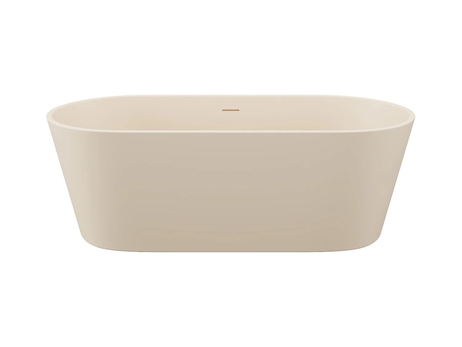 Ovaal vrijstaand bad - 255 liter - 159 x 74 x 56 cm - Mat beige - Acryl - LUZECA