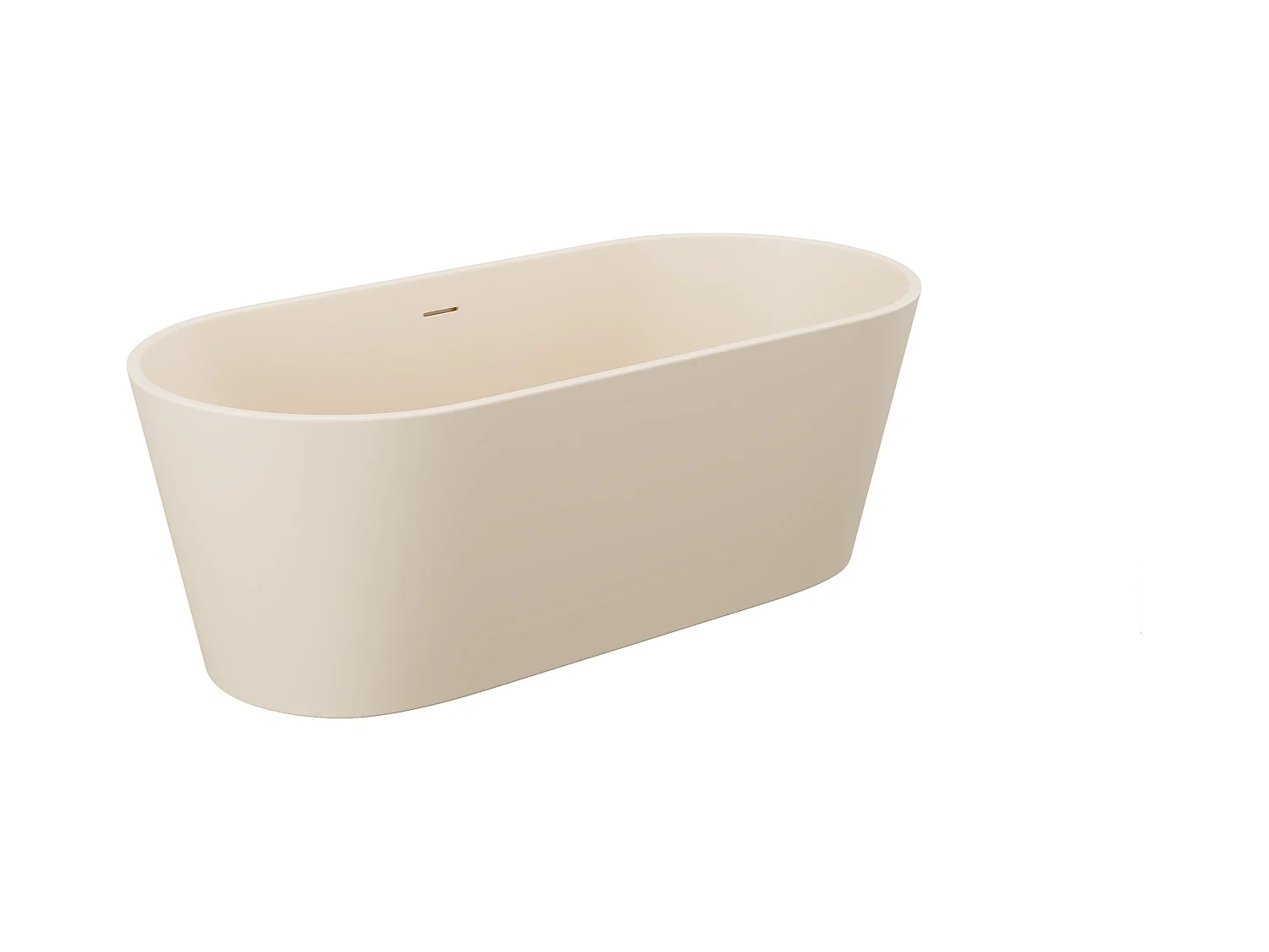 Ovaal vrijstaand bad - 255 liter - 159 x 74 x 56 cm - Mat beige - Acryl - LUZECA