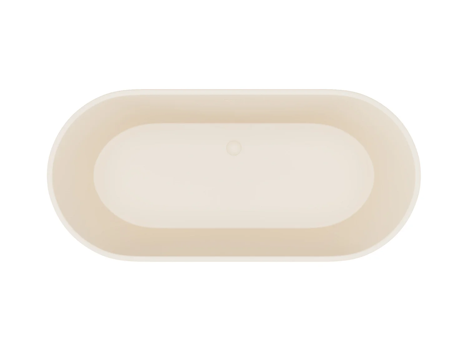 Ovaal vrijstaand bad - 255 liter - 159 x 74 x 56 cm - Mat beige - Acryl - LUZECA