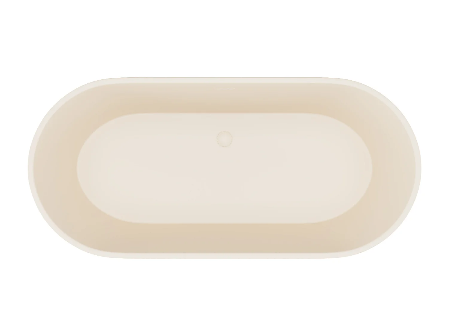 Baignoire îlot ovale - 255L - 159 x 74 x 56 cm - Beige mat - Acrylique - LUZECA