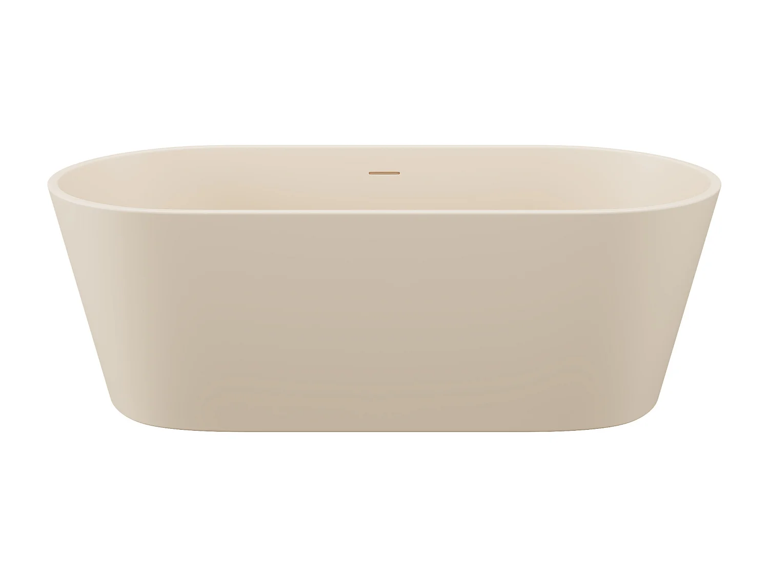 Baignoire îlot ovale - 255L - 159 x 74 x 56 cm - Beige mat - Acrylique - LUZECA