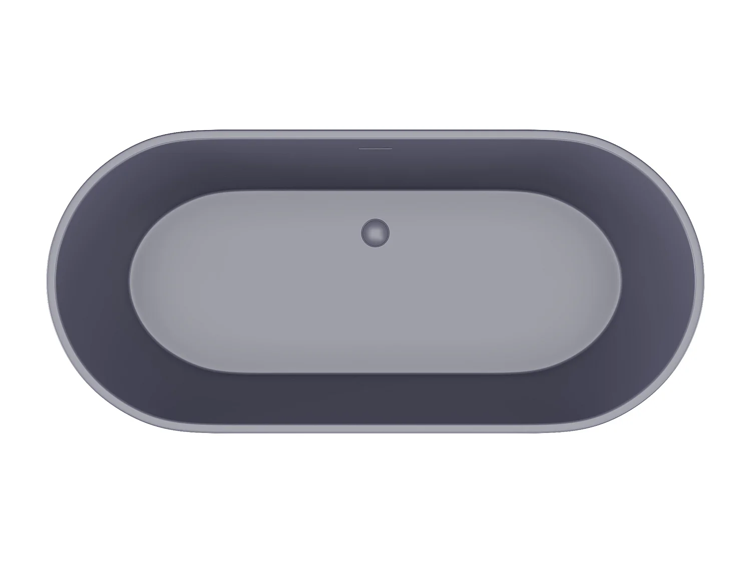 Banheira clássica oval 255 L, 159x74x56 cm azul fosco acrílico - LUZECA