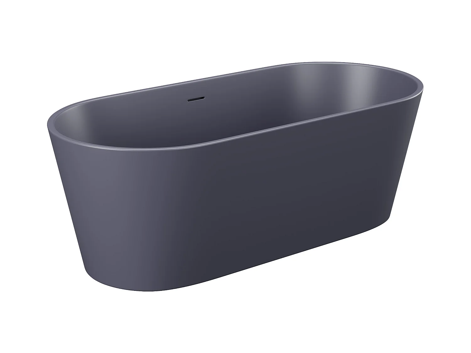 Vasca da bagno freestanding ovale 255L 159 x 74 x 56 cm Blu opaco Acrilico - LUZECA