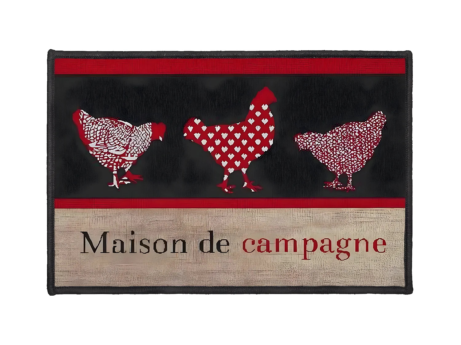 Tapis Déco Rectangle "Campagne" 40x60cm Rouge