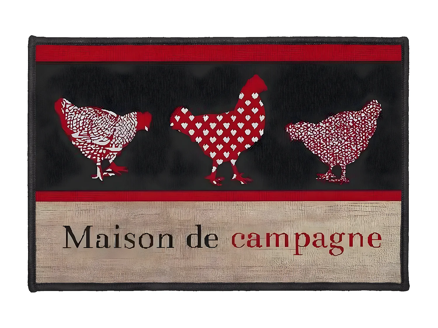 Tapis Déco Rectangle "Campagne" 40x60cm Rouge