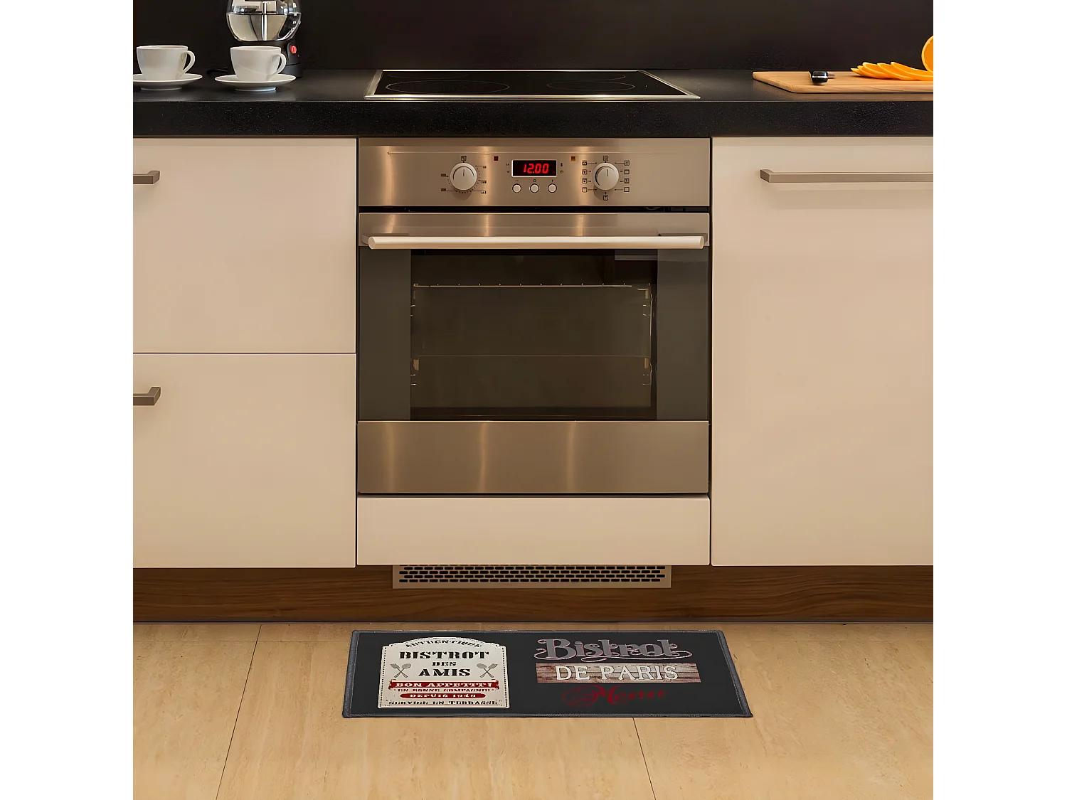 Tapis Rectangle "Bistrot Des Amis" 40x60cm Noir