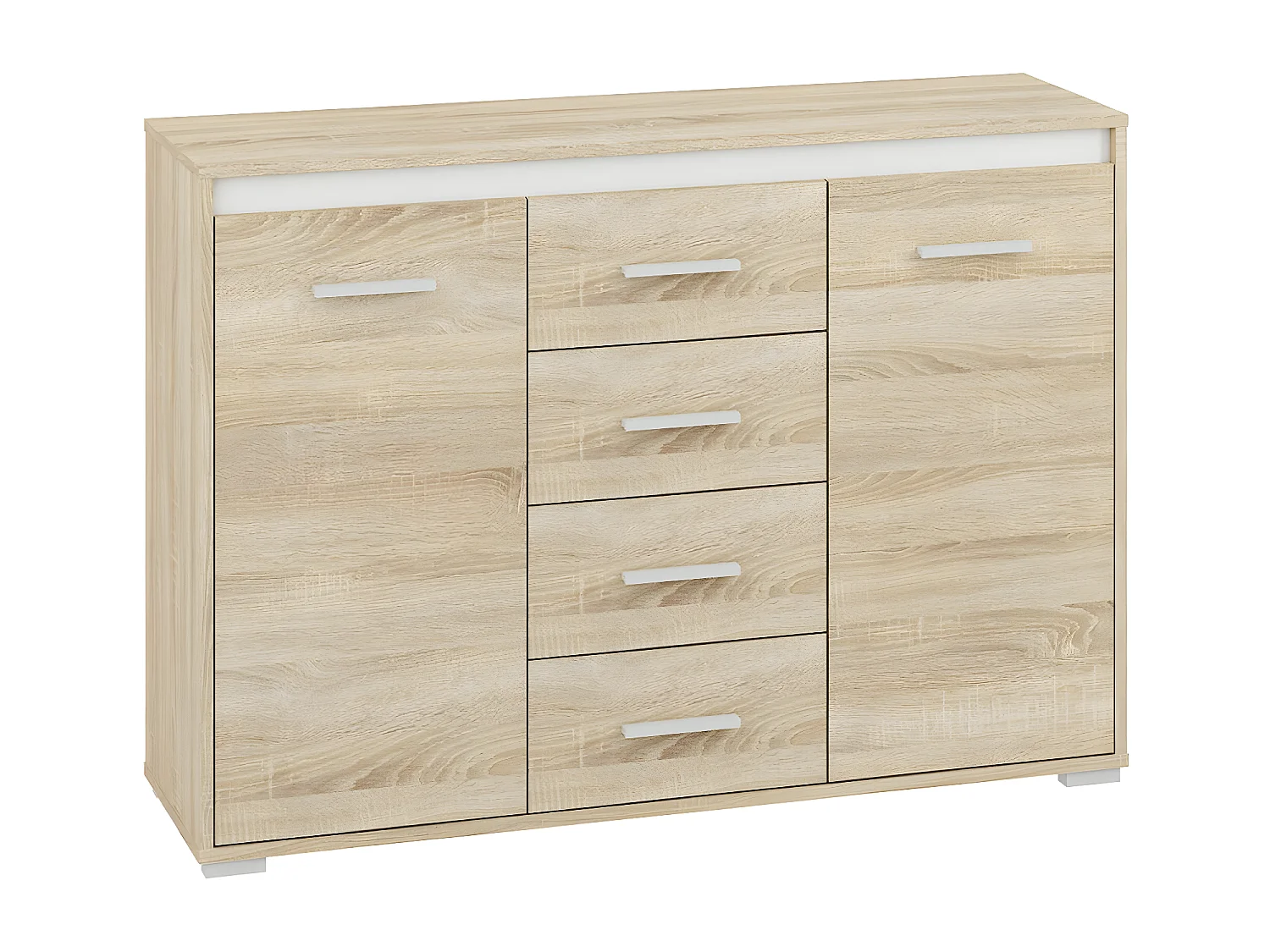 KOMMODE Avo Sonoma Eiche, Absetzung austauschbar 120 / 34 / 85cm