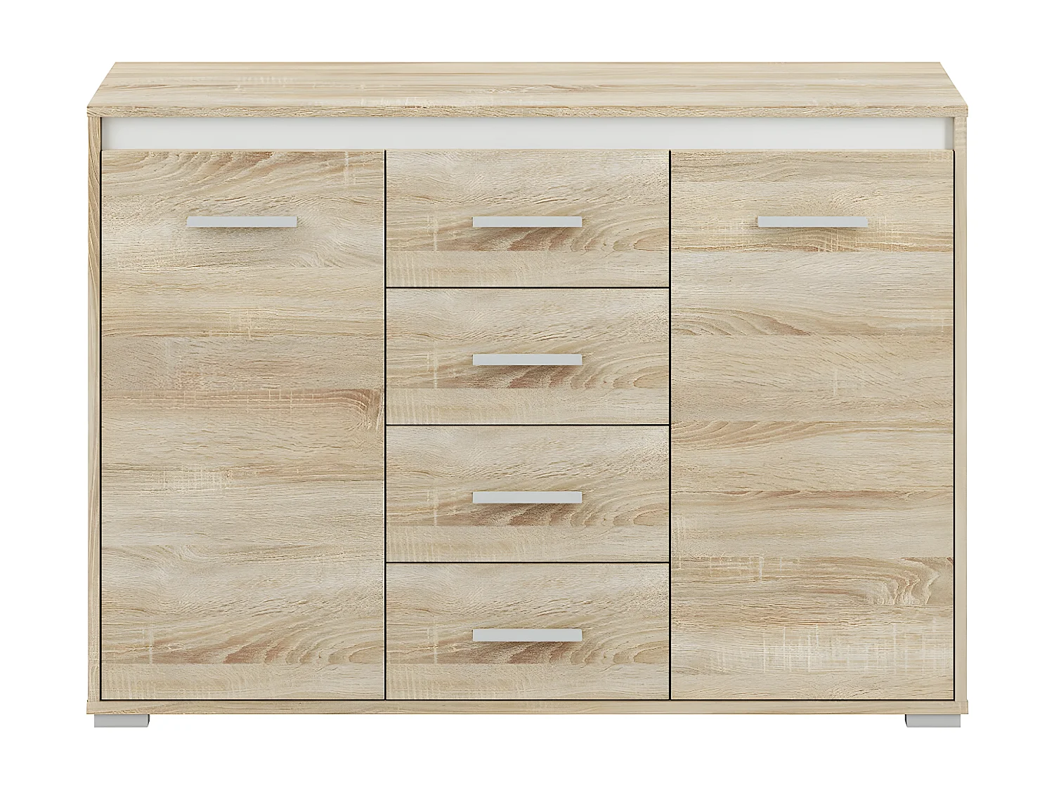 KOMMODE Avo Sonoma Eiche, Absetzung austauschbar 120 / 34 / 85cm