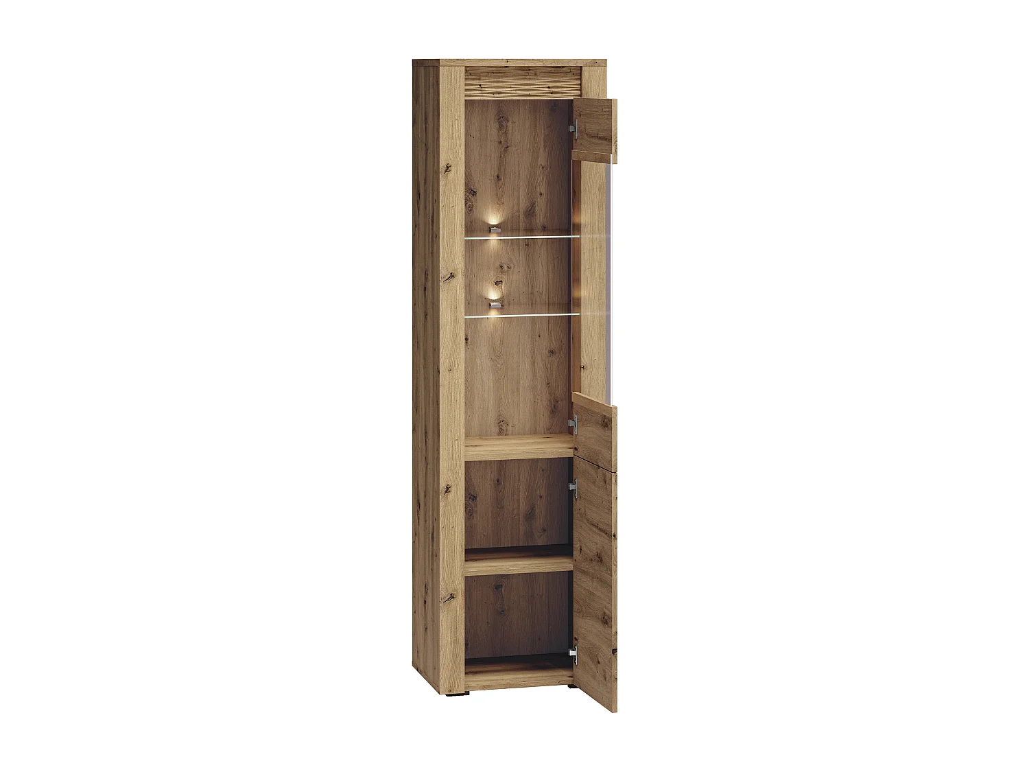 VITRINE Artis Artisan Eiche 55 / 40 / 200cm