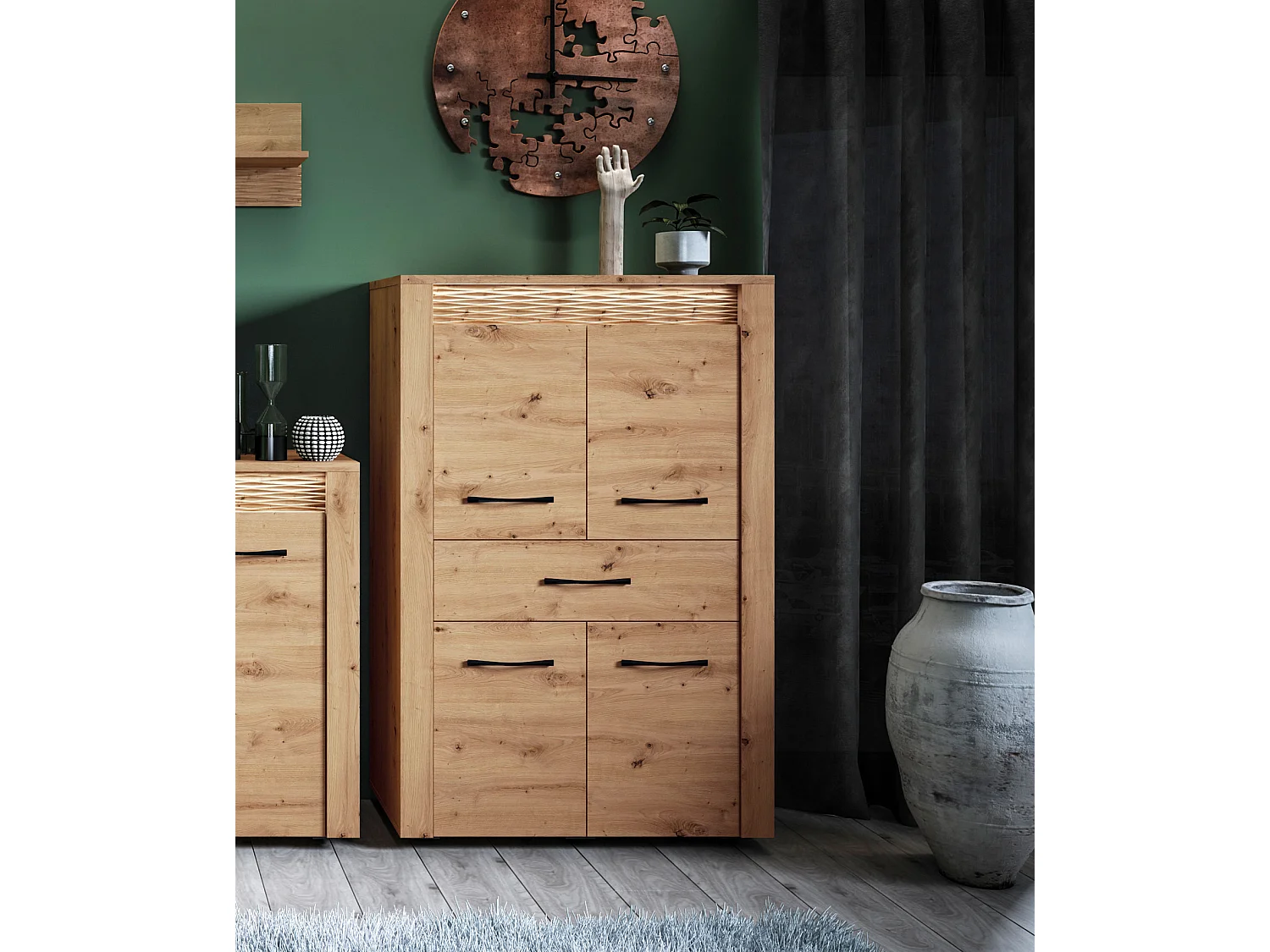 HIGHBOARD Artis Artisan Eiche 92 / 40 / 140cm