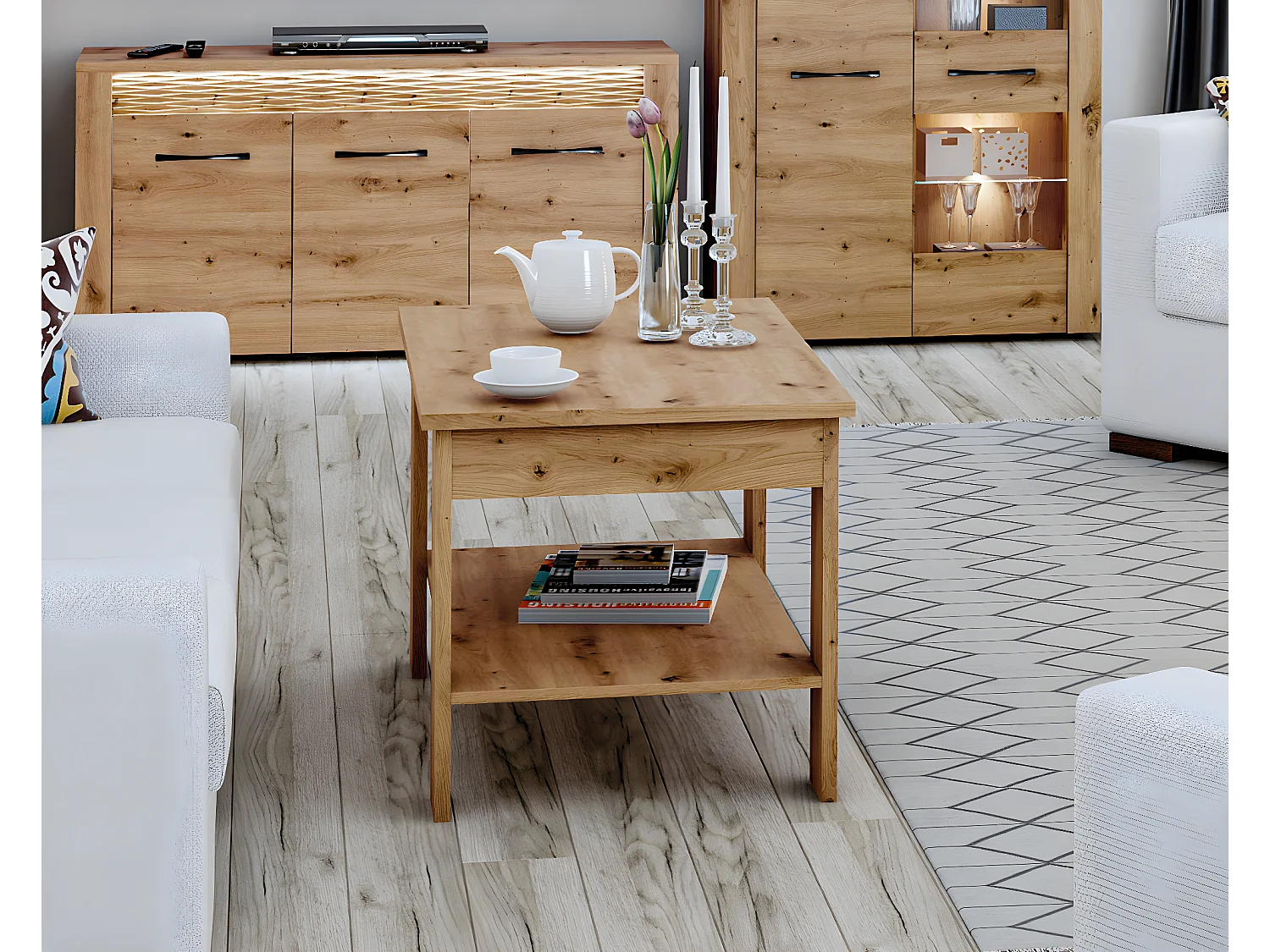 COUCHTISCH Artis Artisan Eiche 96 / 60 / 57cm