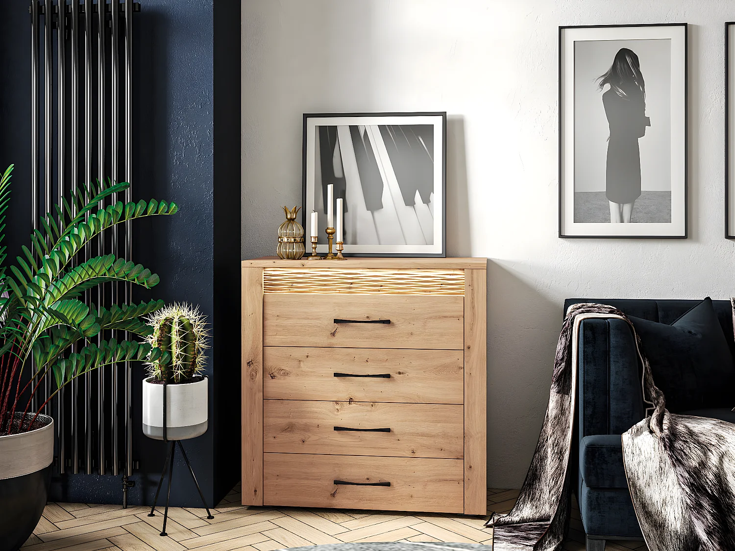 KOMMODE Artis Artisan Eiche, 92 / 40 / 94cm