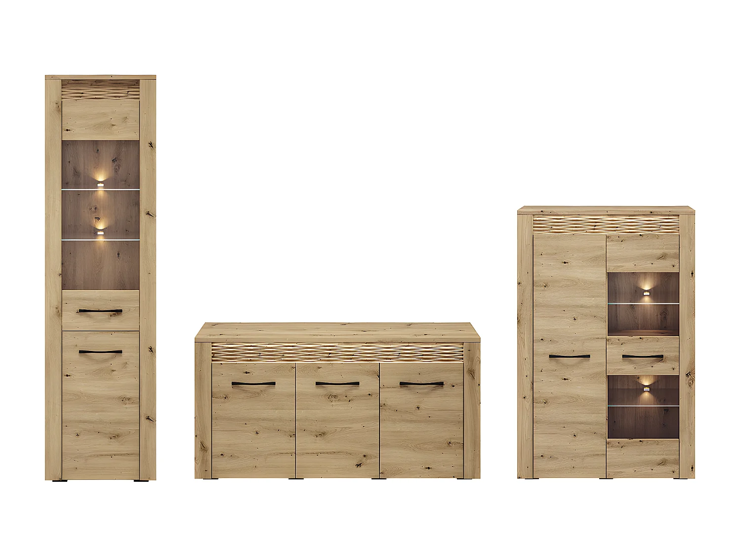 WOHNWAND Artis Artisan Eiche 3-teilig