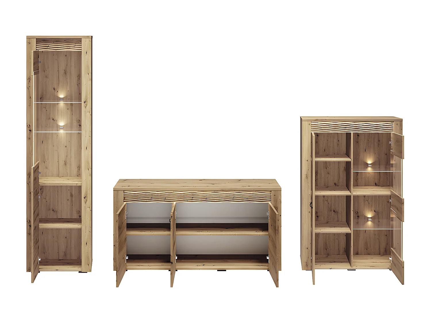 WOHNWAND Artis Artisan Eiche 3-teilig