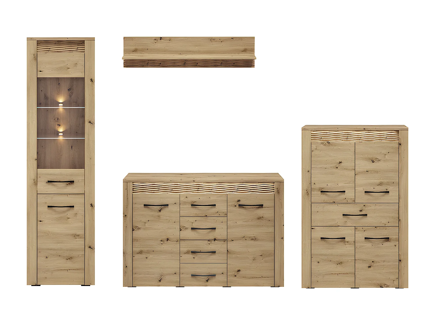 WOHNWAND Artis Artisan Eiche 4-teilig