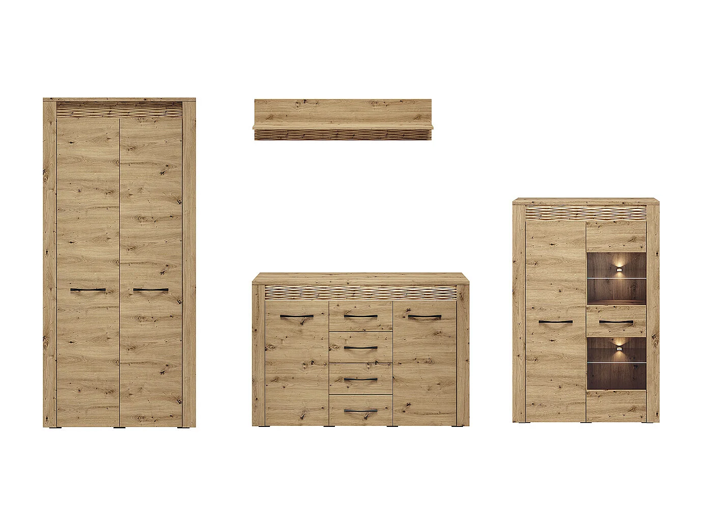 WOHNWAND Artis Artisan Eiche 4-teilig