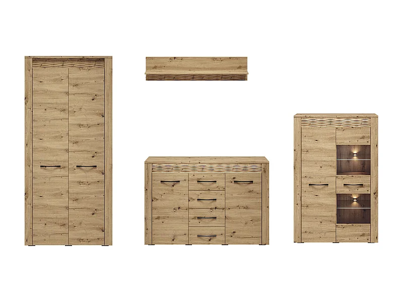 WOHNWAND Artis Artisan Eiche 4-teilig