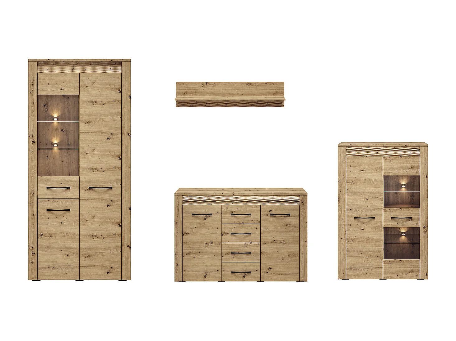WOHNWAND Artis Artisan Eiche 4-teilig