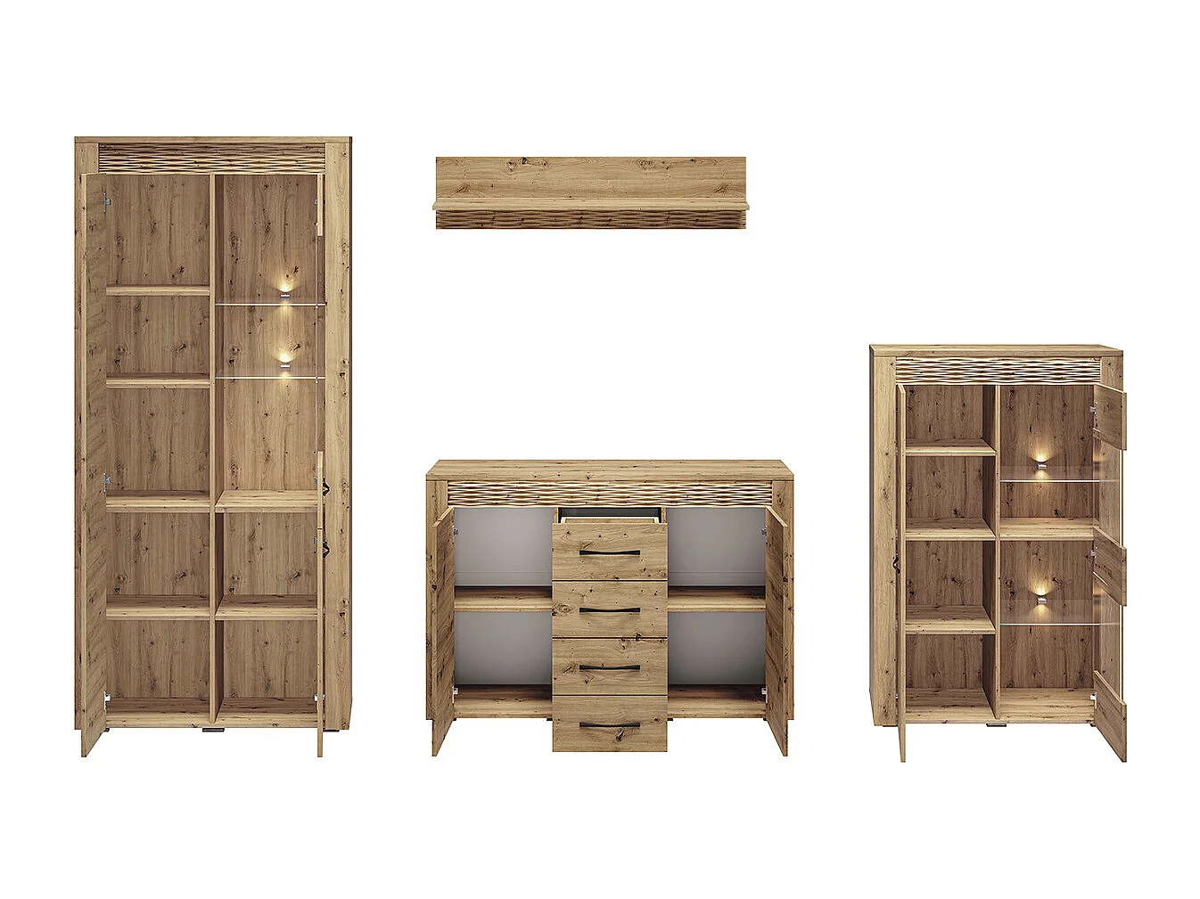 WOHNWAND Artis Artisan Eiche 4-teilig