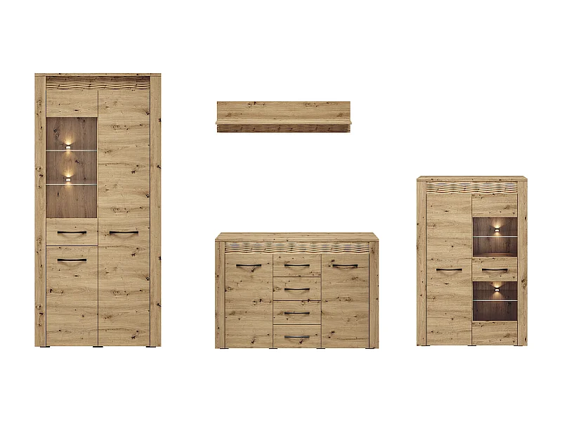 WOHNWAND Artis Artisan Eiche 4-teilig