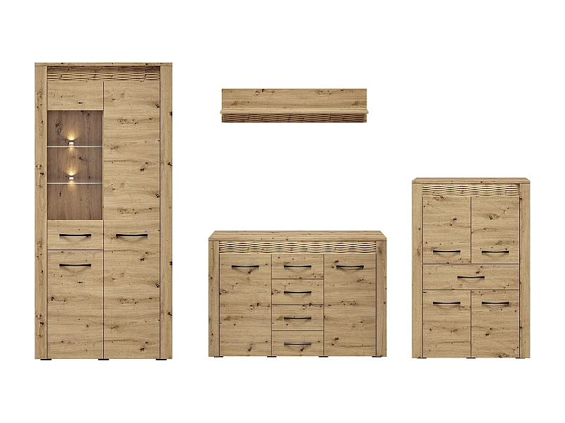 WOHNWAND Artis Artisan Eiche 4-teilig