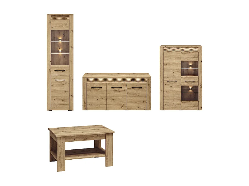 WOHNZIMMER-SET Artis Artisan Eiche 4-teilig