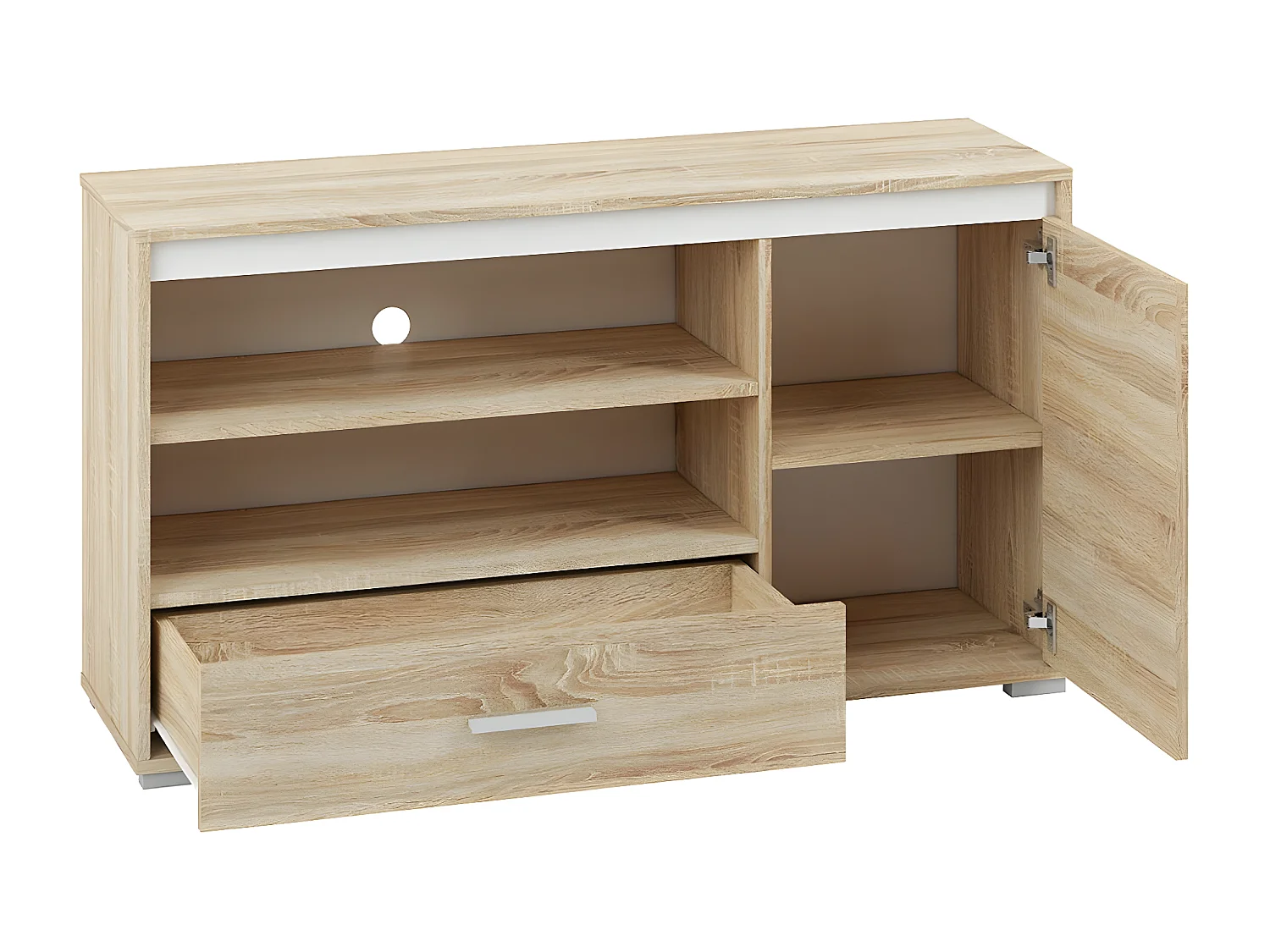 LOWBOARD Avo Sonoma Eiche, Absetzung austauschbar 120 / 34 / 66cm