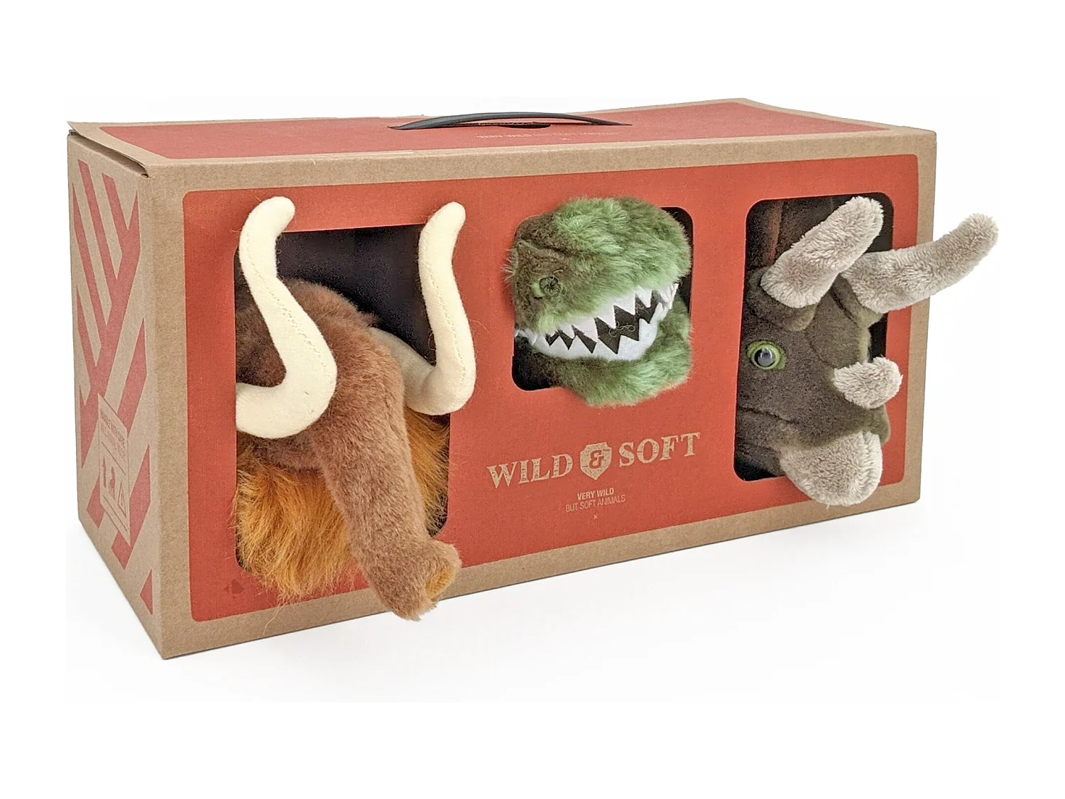 Peluche trophée mini 3 petites têtes collection Préhistorique