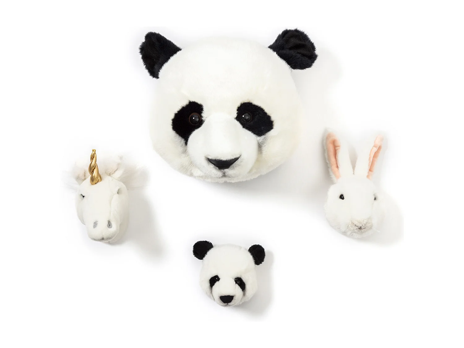 Peluche trophée mini 3 petites têtes collection Lovely