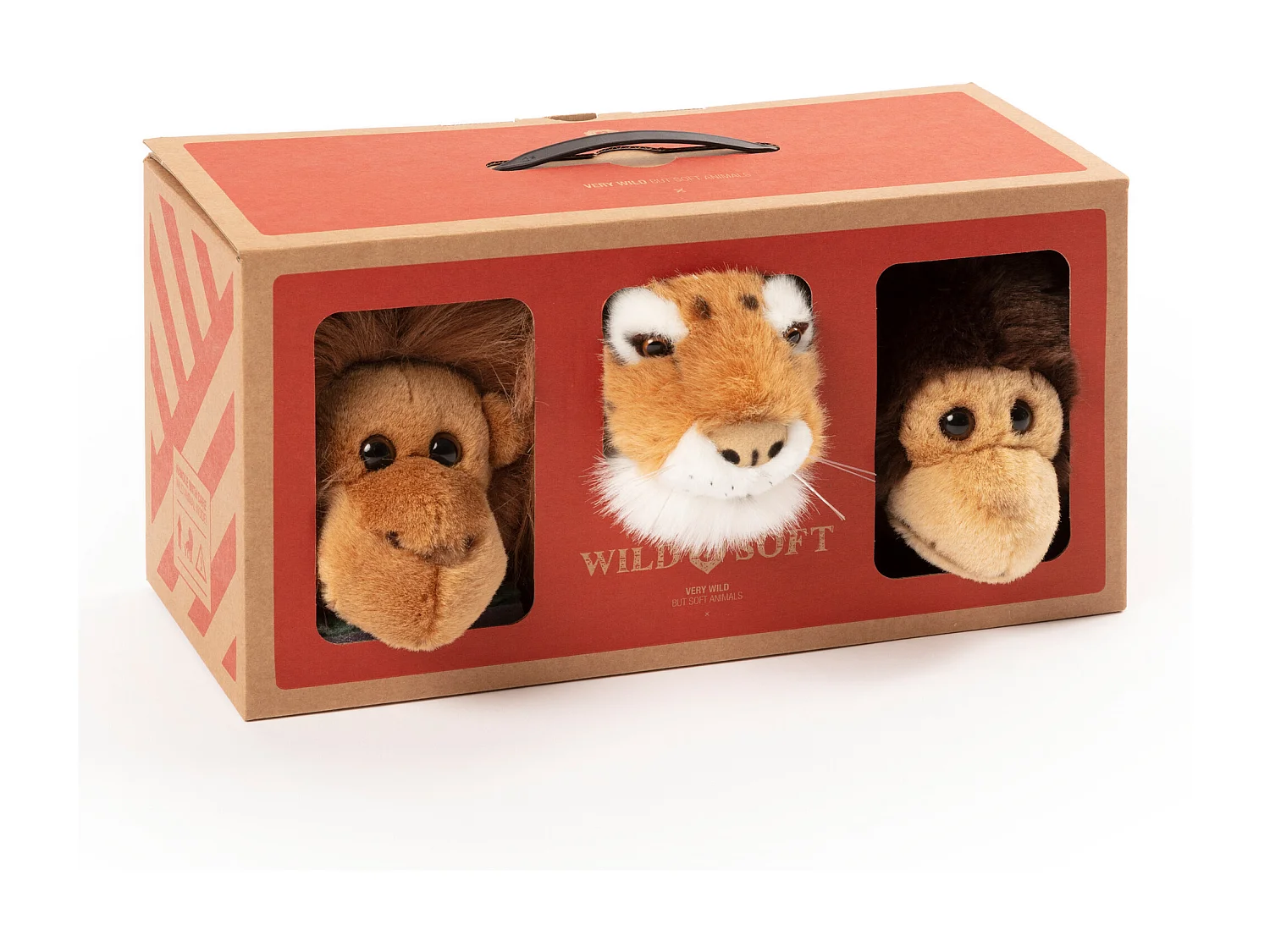 Peluche trophée mini 3 petites têtes collection Jungle