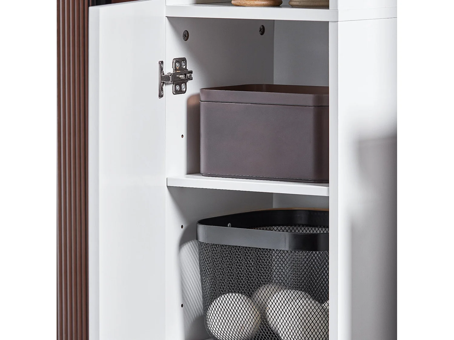 SoBuy Hoge badkamerkast, smal opbergmeubel met 2 verstelbare plankdeuren, vakken, 30 x 30 x 160 cm, wit, BZR163-W