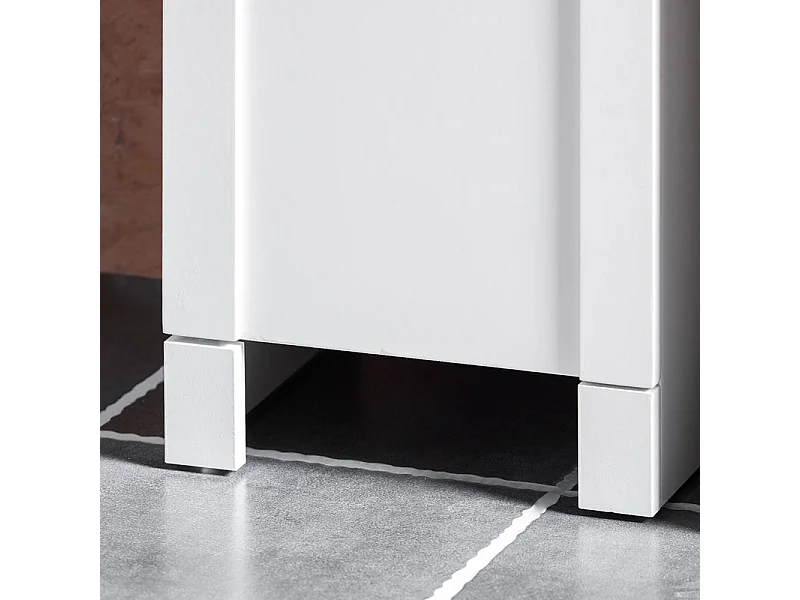 SoBuy Hoge badkamerkast, smal opbergmeubel met 2 verstelbare plankdeuren, vakken, 30 x 30 x 160 cm, wit, BZR163-W