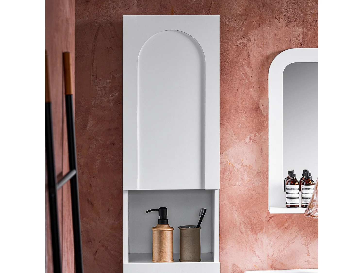 SoBuy Hoge badkamerkast, smal opbergmeubel met 2 verstelbare plankdeuren, vakken, 30 x 30 x 160 cm, wit, BZR163-W