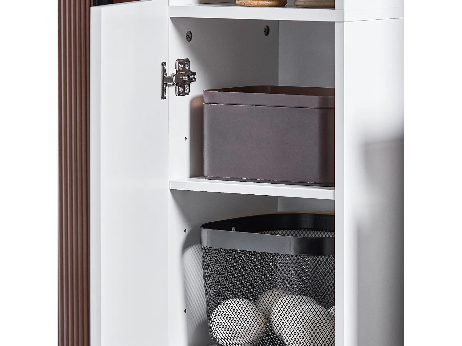 SoBuy Hoge badkamerkast, smal opbergmeubel met 2 verstelbare plankdeuren, vakken, 30 x 30 x 160 cm, wit, BZR163-W